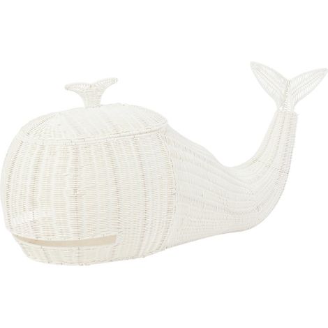 Panier de Rangement Enfant "Baleine" 90cm Blanc