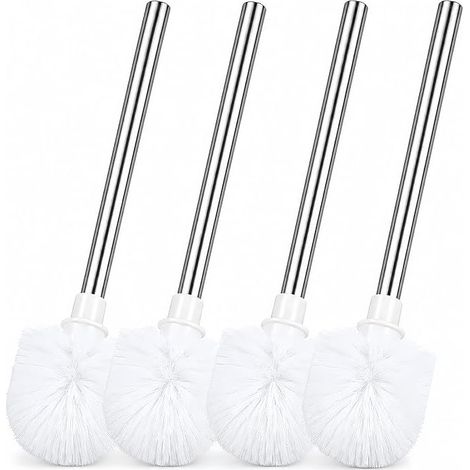 Weiße WC-Bürste mit Edelstahlgriff, WC-Bürsten-Set fürs Badezimmer, Reinigungszubehör (1/5)
