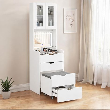 Coiffeuse bianco en MDF 50 x 40 x 160 cm (1/5)