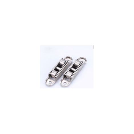 Lot de 4 roulettes de porte coulissante en acier inoxydable robuste, double entraînement, silencieuses, arbre coulissant, poulie de fenêtre universelle en métal (1/4)
