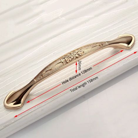 Ensemble de 2 pièces : poignées de porte couleur or champagne, poignées de meuble en alliage de zinc, boutons de tiroir, quincaillerie de style européen