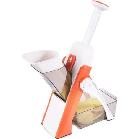 Manuelle Küchen-Mandoline, Küchen-Gemüseschneider, multifunktionaler Edelstahl, Sicherheitsschneider, verstellbare Mandoline für Kartoffeln, Karotten, Käse
