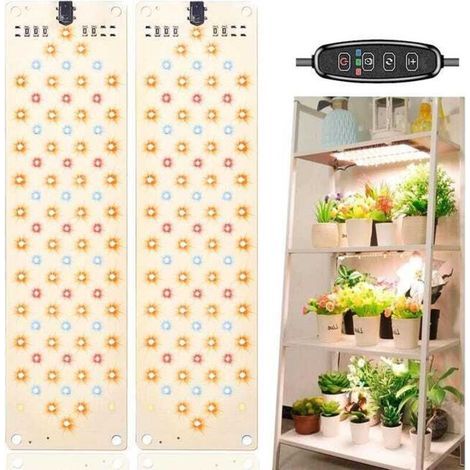 (2 pièces) Lampe LED pour plantes, éclairage pour plantes, 540 LED pour plantes, spectre complet pour plantes d'intérieur avec minuterie (1/5)