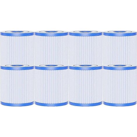 Lot de 8 filtres de piscine H pour cartouches filtrantes Intex 29007E type H, pompe de filtration 330 GPH pour piscines hors sol - JBMEDIA (1/4)
