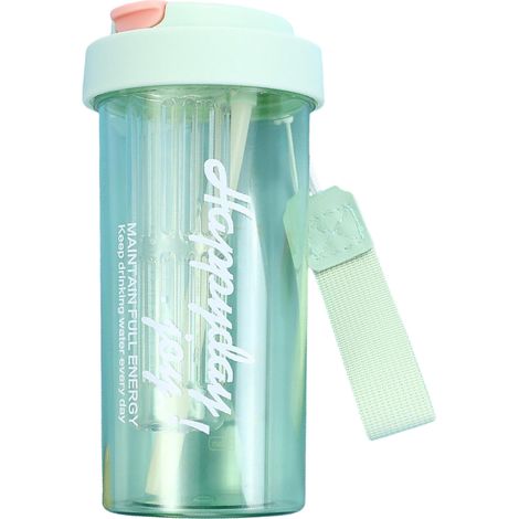 1 Gourde à paille Divers accessoire de portail, verte, 600 ml, avec filtre à thé intégré et poignée, en polycarbonate (1/5)