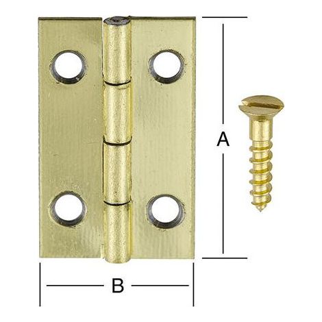 Caja de bisagra. Latón plateado de 20x12 mm. 4 unidades