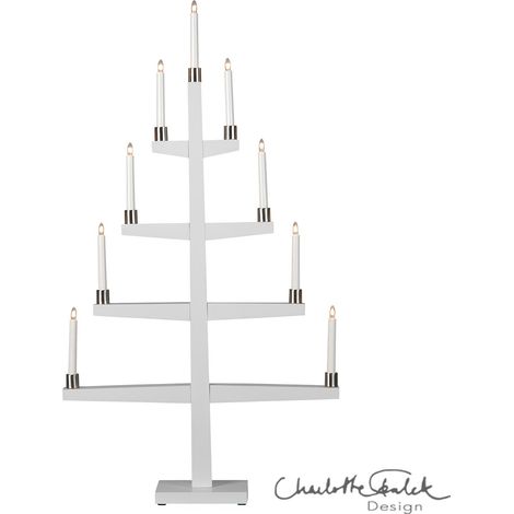 Star Trading Chandelier à 9 flammes 'Tall', grand, blanc, 110cm