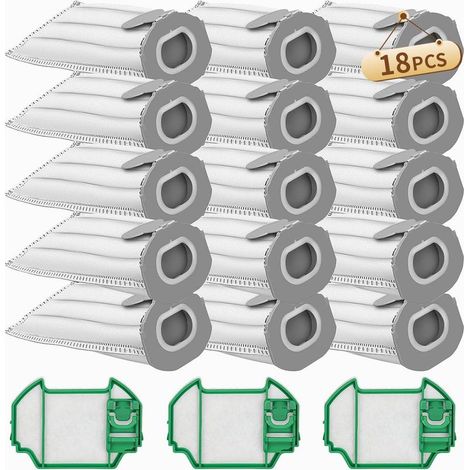 15 bolsas para aspiradora Vorwerk Kobold VK7, compatibles con Vorwerk Kobold VK7 FP7, con 3 filtros HEPA, repuestos para la bolsa del filtro, bolsa de polvo de repuesto para Kobold (1/5)
