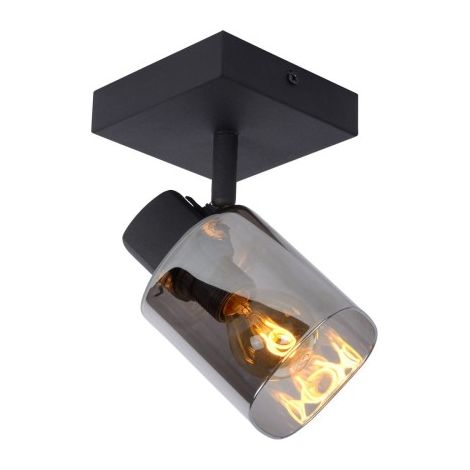 Faretto soffitto Alion Lucide E14 25W nero vetro 10cm
