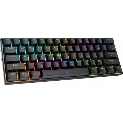 Clavier Mécanique Rechargeable Bluetooth 61 Touches - Connexion Tri-Mode 2.4G/Bluetooth/Câble - Rétroéclairage RGB Personnalisable - Batterie 2000 mAh - Pour Bureau Mobile et Jeux