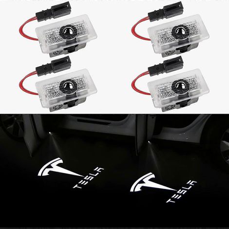 Luci di benvenuto con proiezione del logo sulla portiera di Tesla Model 3, Model Y, Model S, Model X, luci sui pedali, luci sulle portiere Tesla, accessori Tesla, 4 [db] (1/5)