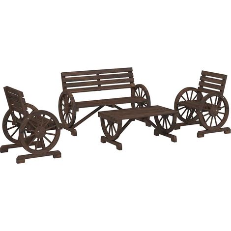 vidaXL Set Salotto da Giardino 4 pz in Legno Massello di Abete (1/5)