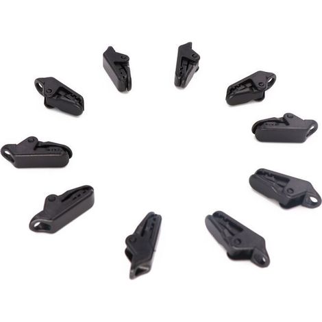 Planenclips, Zeltclips, Kunststoffclips, 10 Kunststoff-Zeltplanenclips, Zeltclips für Camping, Pavillonklemmen, schwarze Planenclips für Markisen und Outdoor-Aktivitäten (1/5)