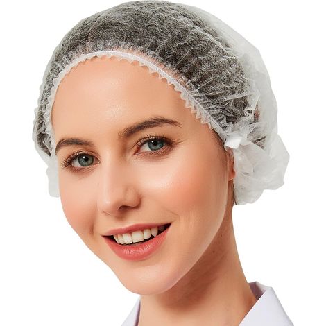 100 Charlottes, Tissu Non Tissé, Respirant, Sans Latex, Cuisine Et Hôpital