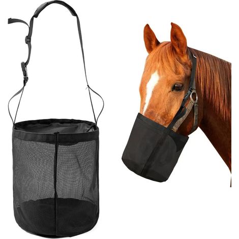 2 Filets Filet à Foin pour Chevaux, Mangeoire pour Chevaux, Filet à Foin, Sac à Feed pour Cheval, Fermes, écuries, Centres équestres, Empêcher Les Cheval de se Disputer la Nourriture (1/5)