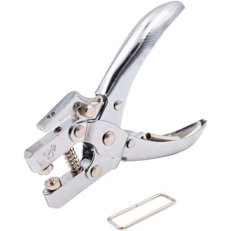 NALOOKAMIC Lot de pinces à riveter à trou unique 5 mm avec rivets argentés pour papier, carton, cuir, ceinture, tissu, plastique fin