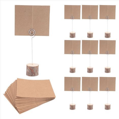 30 porte-noms en bois avec cartes en fil de fer torsadé, style rustique (1/3)
