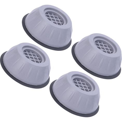 Lot de 4 patins amortisseurs pour machine à laver, 10 cm, gris, stabilisateurs de pieds à forte capacité de charge, réduction des vibrations (1/5)