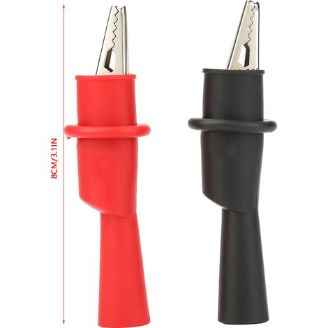 P2008 Lot de 10 pinces crocodiles métalliques isolées pour tests électriques (1/5)