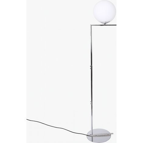 Lámpara de pie esférica vidrio blanco cromado Ø22cm E27 (1/5)
