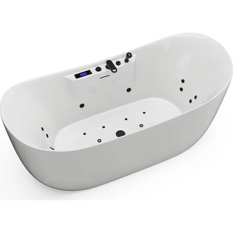 Vasca per balneoterapia asimmetrica a LED 190 litri 180 x 80 x 74 cm Bianco - BOLAZA (1/5)