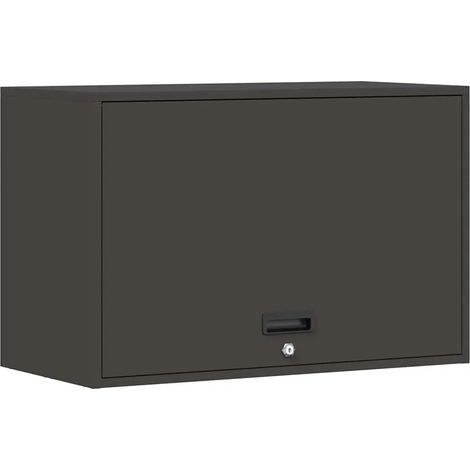 Armario de almacenamiento mural de diseño moderno para garaje 80 x 40 x 53 cm acero negro 020052837 (1/5)