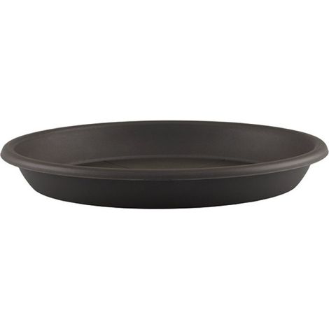 Sottovaso rotondo da 40 cm antracite per vasi da fiori - Eda