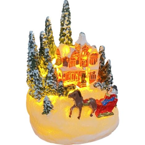 Décoration de bureau élégante Figurine d'art unique pour étagère et table-T2-45 Petite maisonnette lumineuse multicolore, Modèle G