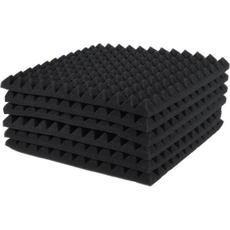6 panneaux acoustiques en mousse pour studio, absorbant le son, coupe-feu, dalles en forme de coin, aident à réduire l'écho et les bruits indésirables. (1/5)