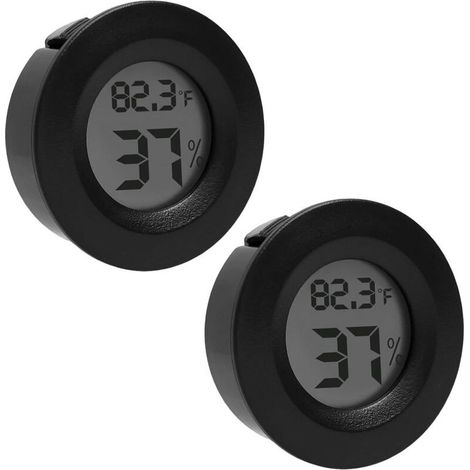 Hygromètre-Thermomètre Numérique Mini Ronde pour Reptiles & Rongeurs – 2 Pièces, Écran LCD, Commutateur °C/°F, Précis et Compact (1/5)