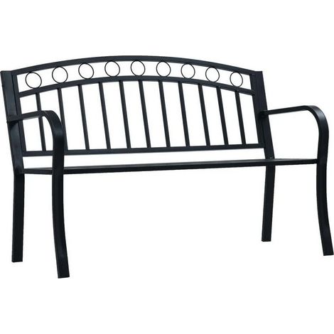 Banc de jardin métal noir Delta 125cm (1/3)