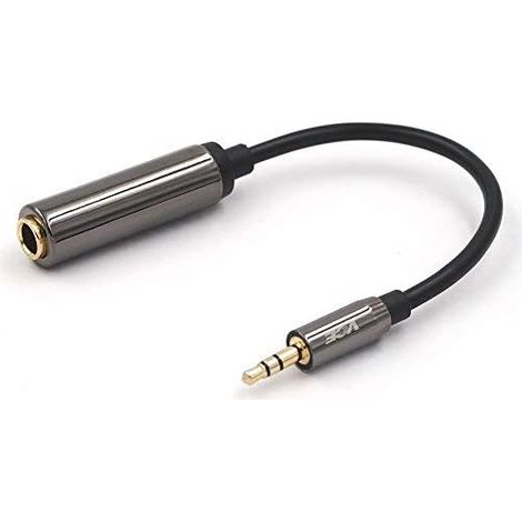 VCE Adaptateur Audio Jack 3,5 mm mâle vers 6,35 mm Femelle plaqué Or 20 cm  Jack stéréo à contacts dorés anti-oxydation, contact stable, transmission audio sans perte. (1/4)