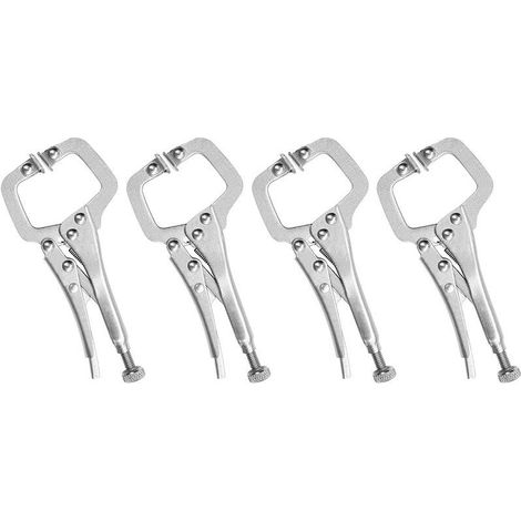 Abrazadera en C de metal de 6,5" con tornillo ajustable y placas giratorias (paquete de 4) - Mini abrazadera de soldadura para superficies irregulares, esquinas, manualidades y pasatiempos. (1/5)