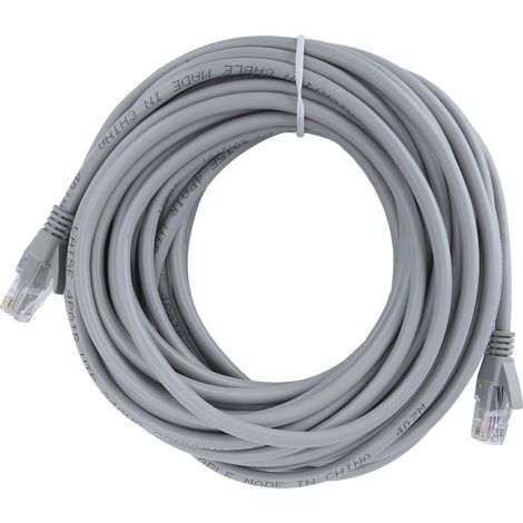 Câble Ethernet Gris Cat5E 100M Fils de Saut Ordinateur RJ45 Cuivre Sans Oxygène 10 Mètres (1/5)