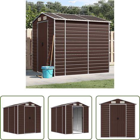 Gartengeräte -  Gartenhaus Braun 191 x 215 x 198 cm Verzinkter Stahl (1/5)