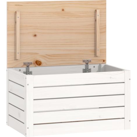 Maison Exclusive - Caja de almacenaje madera maciza de pino blanc