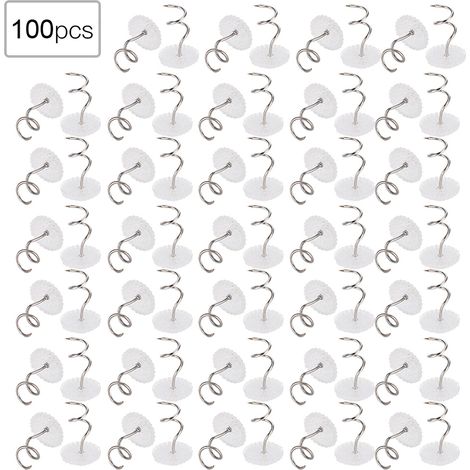 100 clous spiralés antidérapants transparents en ABS inoxydable pour la fixation de canapés (clous de torsion spiralés) (1/5)