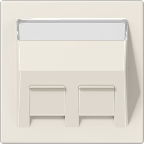 Jung Tapa para adaptador de montaje 30°, 2 vías, con campo de rotulación, termoplástico, Serie LS, weiß LS 569-30 BF PL