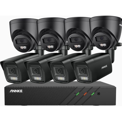 ANNKE 5MP PoE Système de vidéosurveillance,8 caméras, détection de mouvement, couleur vision nocturne,APP/PC distance,4TB HDD (1/5)