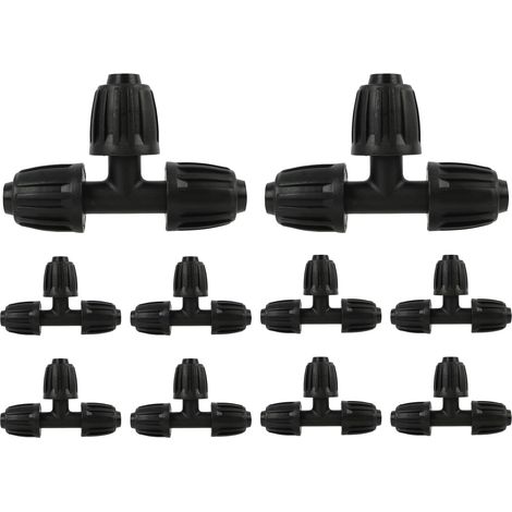 CCYKXA 10 Pieces T-Connectors for Drip Irrigation Systems, Durable Plastic Tap Adapters 13mm 1/2", for Gardening, Agriculture and Greenhouses (1/5)