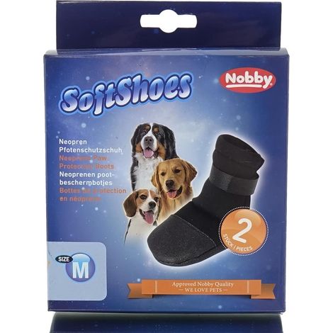 Nobby® Hunde SoftShoes Neopren Pfotenschutz-Schuh M Schwarz 16 cm - 2 Schuhe