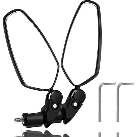 Rétroviseur de vélo, Rotation à 360 degrés, Verre HD, Miroir surdimensionné, Anti - Casse et Durable, Clip de Guidon Universel (17,4-22 mm) pour la Ville, VTT (1/5)