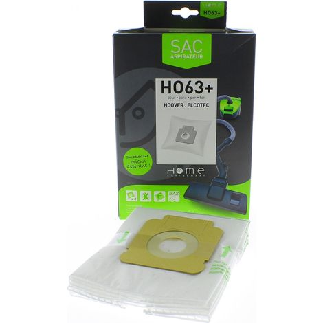 Sacs microfibres adaptable par 4 HEHO63+ pour Aspirateur ELCOTEC, HOOVER, SEVERIN , FREESPACE