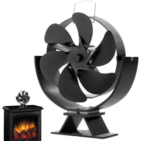 Chengstore Ventilateur pour poêle à Bois - Ventilateur de cheminée à Lames, Moteur Silencieux, Circulation d'air Chaud,Ventilateur de poêle à Circulation de Chaleur Rotatif à 360 degrés pour cheminée (1/5)