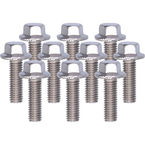 Lot de 10 vis à tête hexagonale à bride en acier inoxydable 304, accessoires M5, 10/12/16/20/25/30/35/40 mm, M5x16
