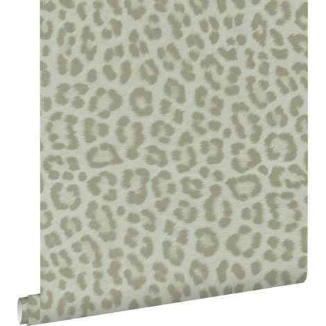 papier peint peau de léopard vert grisé - ESTAhome (1/5)