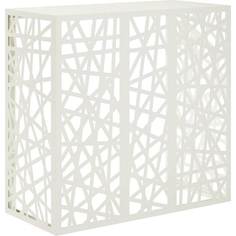 Klimaanlagenabdeckung Weiß 110 x 50 x 105 cm Stahl vidaXL