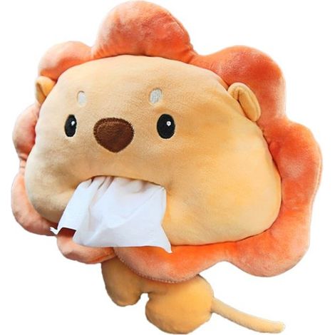 Boîte à mouchoirs - Kawaii - Orange - 33 x 28 cm - Accessoires voiture - Peluche mignonne (1/5)