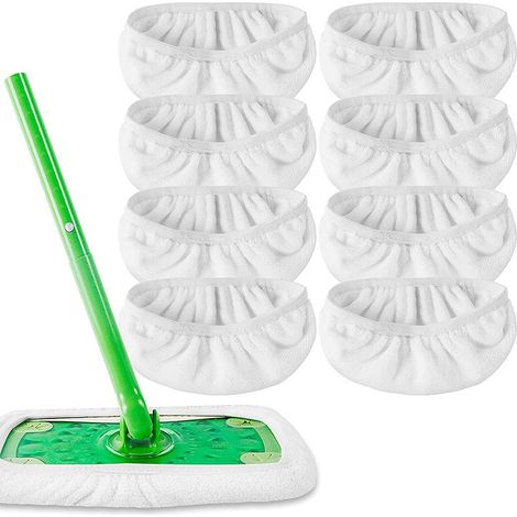Housse de rechange absorbante pour balai plat Swiffer, compatible avec les balais rotatifs humides et secs. (1/4)