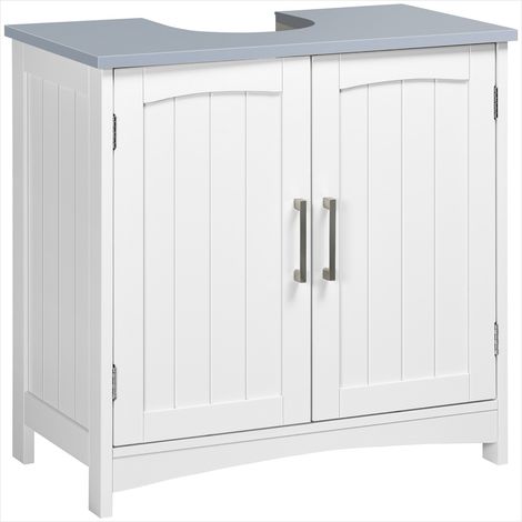 Meuble de salle de bain blanc en MDF 60 x 33 x 60 cm (1/5)